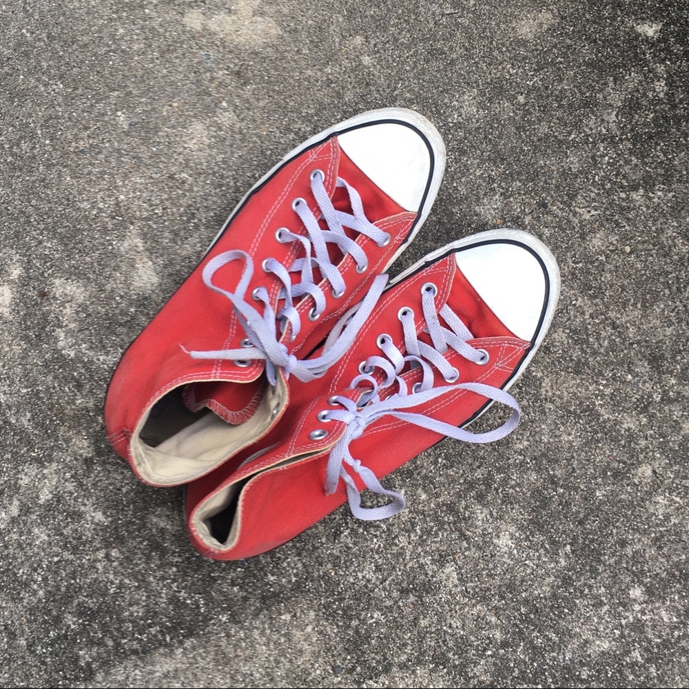 Firetruck Red Converse High Tops